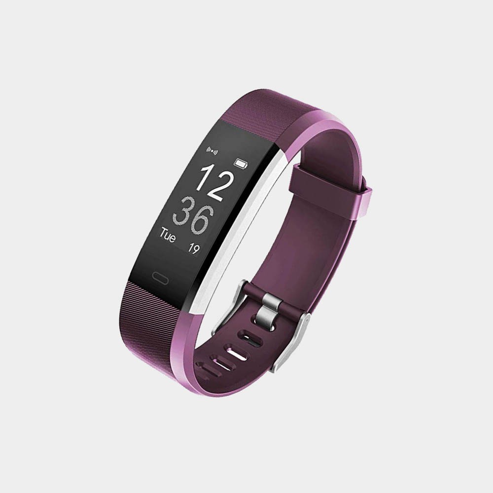 Blue Fitness Tracker with Heart Rate Monitor and Step Counter